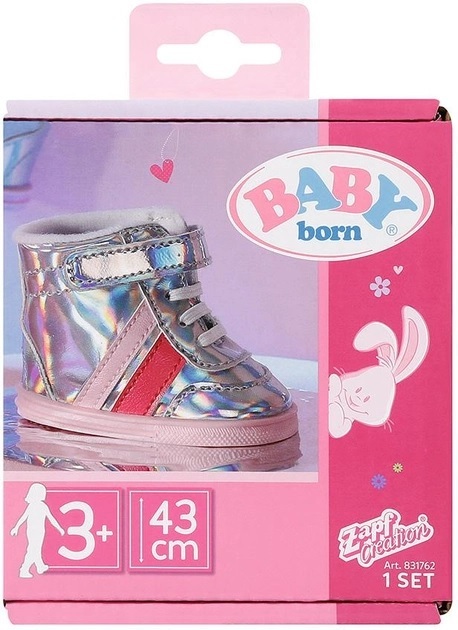 Zapf BABY born Tenisky strieborné, 43 cm