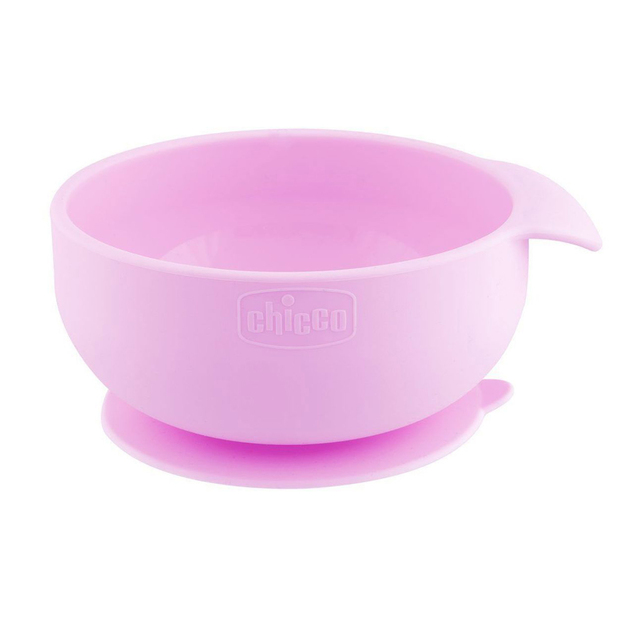 CHICCO Set Essgeschirr Silikon - pink, 6m+