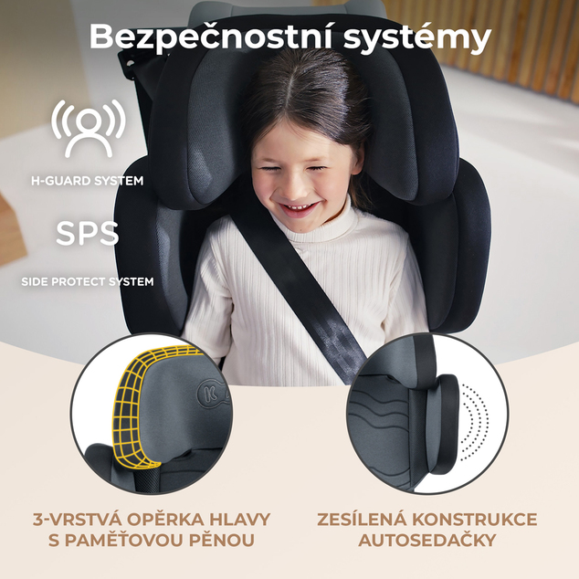 KINDERKRAFT SELECT Siège auto i-Size XPAND 2 i-Size 100-150 cm Graphite Black, Premium