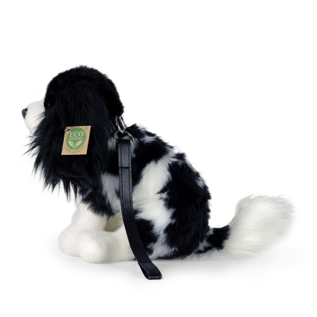 Câinele de pluș cavalier cu lesă 27 cm ECO-FRIENDLY