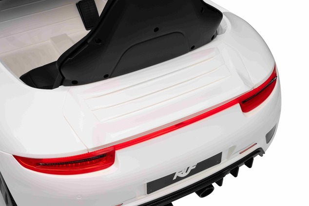 Elektrické autíčko RUF GT 12V, biele, Otváracie dvere, 2.4 GHz diaľkové ovládanie, LED sve