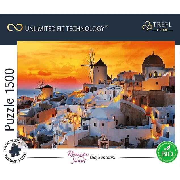 Trefl Prime Puzzle 1500 UFT - Romantischer Sonnenuntergang: Oia, Santorini