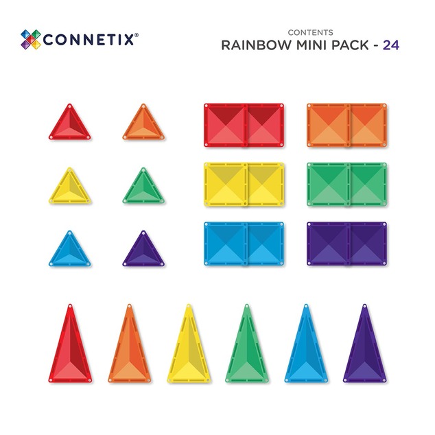 CONNETIX® Rainbow Mini Pack magnetická stavebnica 24 ks
