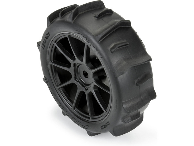 Pro-Line koleso 1:14, pneu Dumont, disk čierny, H12mm (4): Typhon GROM