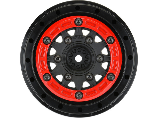 Pro-Line disk 2.2/3.0" Raid bead lock H12/H14 SC červeno-čierny (2)