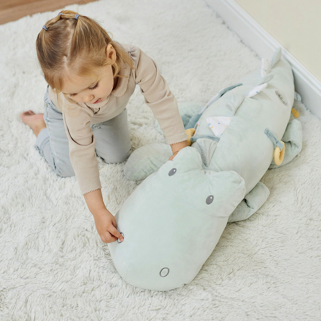 NATTOU Jucărie de pluș cu 12 activități crocodil Romeo 90x25 cm Romeo, Jules &amp; Sally