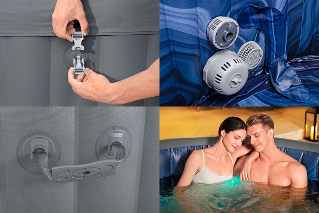Bestway 6001T Jacuzzi LAY-Z-SPA® HydroJet Pro para 7 personas (Ahorro de energía) 216 x 80 cm
