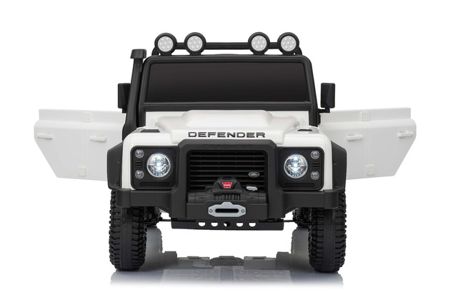 Elektrické autíčko Land Rover Defender 110 SVX 12V, biele, 4X4 pohon, LED svetlá