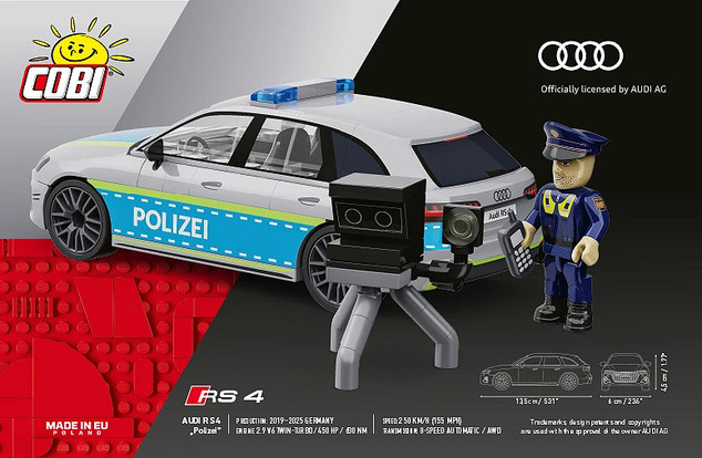 Cobi 24672 Audi RS4 Polizei, 1:35, 153 p, 1 f