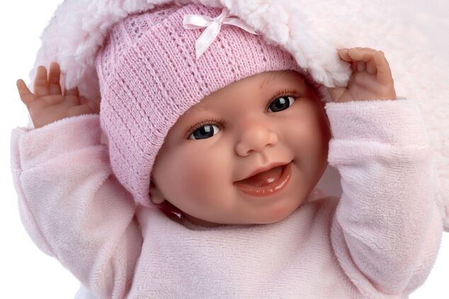 Llorens 63806 NEW BORN - muñeca bebé realista con sonidos y cuerpo de tela suave