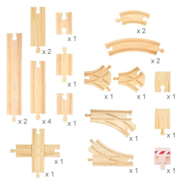 Bigjigs Rail Drevené koľaje set 25 dielov