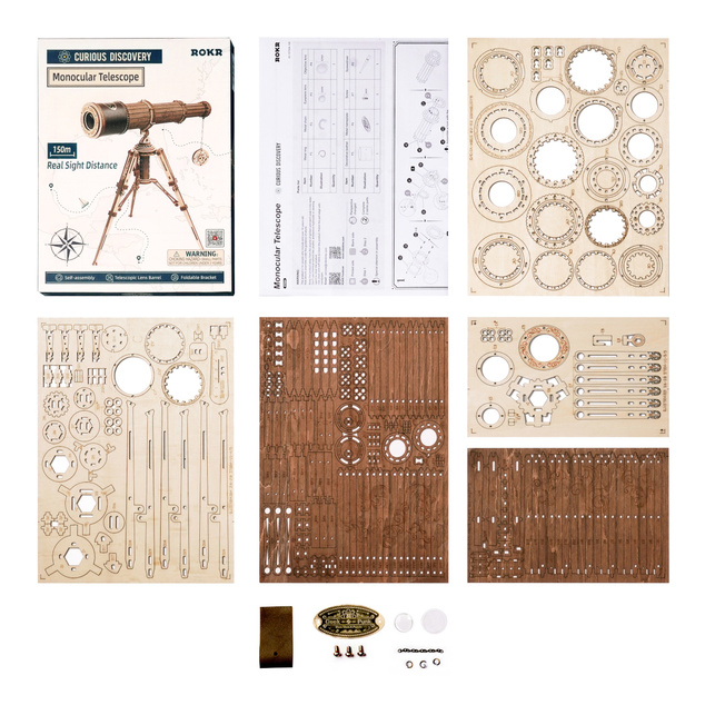 RoboTime 3D Holzmechanik-Puzzle Piratenfernrohr