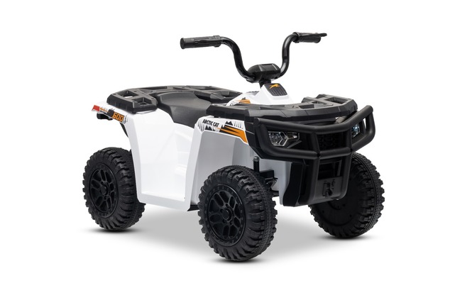 Licencovaná elektrická štvorkolka Arctic Cat 12V so zadným pohonom, biela, LED svetlá, Lít
