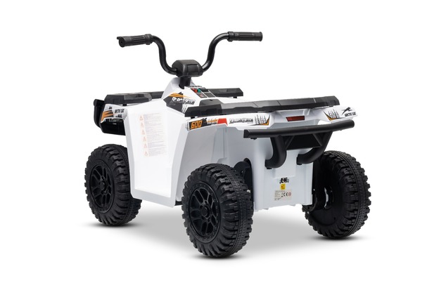 Licencovaná elektrická štvorkolka Arctic Cat 12V so zadným pohonom, biela, LED svetlá, Lít