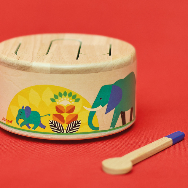 Janod Gioia Instrumento musical de madera para niños Tambor