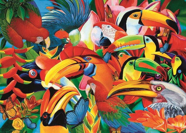 Trefl puzzle Farebné vtáky 500