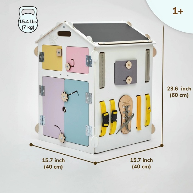 BusyKids Activity board Domeček pastelově bílý