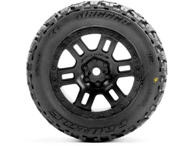 Pro-Line koleso 1:16 s pneu Jaeger, disk Split Six čierny 12mm (2): Arrma Mini Kraton