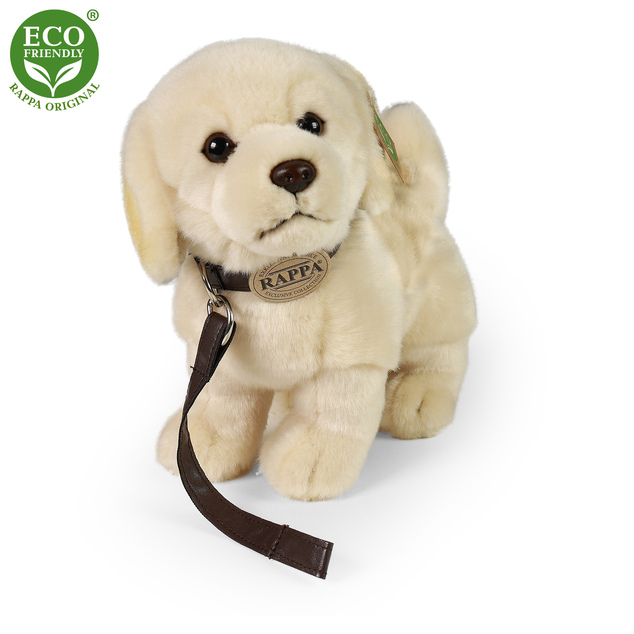 Plyšový pes zlatý retriever stojaci s vodítkom 25 cm ECO-FRIENDLY