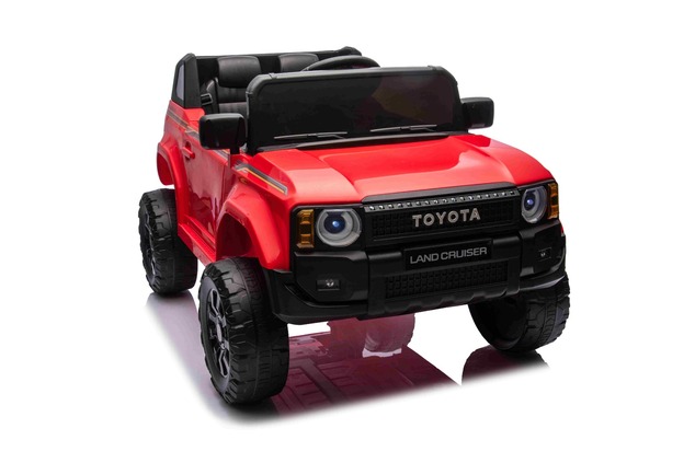 Elektrické autíčko Toyota Landcruiser 12V, červené, široké jednomiestne sedadlo, 2,4 GHz d