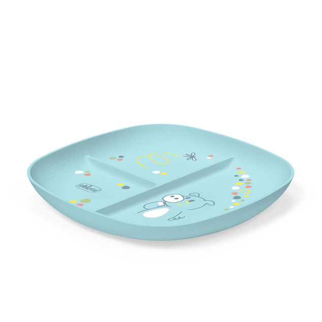 CHICCO Podijeljeni tanjur plavi 12m+