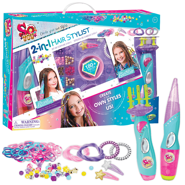 TASIA - Ensemble de tissage et décoration de cheveux 2 en 1 avec 180 pièces