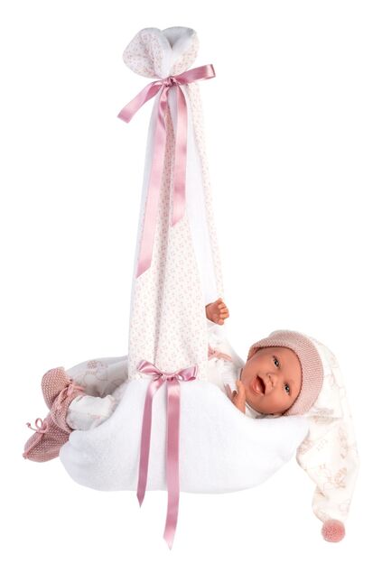 Llorens M740-06 oblečenie pre bábiku bábätko NEW BORN veľkosti 40-42 cm s nosítkom