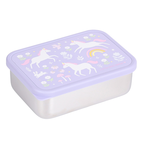 A Little Lovely Company – boîte à déjeuner en acier inoxydable avec couvercle en plastique – licorne