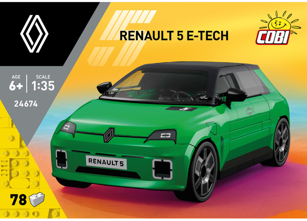 Cobi Renault 5 e-tech 1:35 Zelená