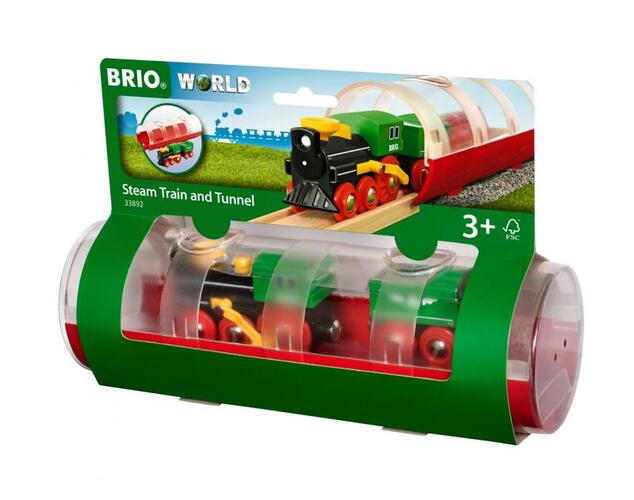 Brio-Tunnel und Dampfzug
