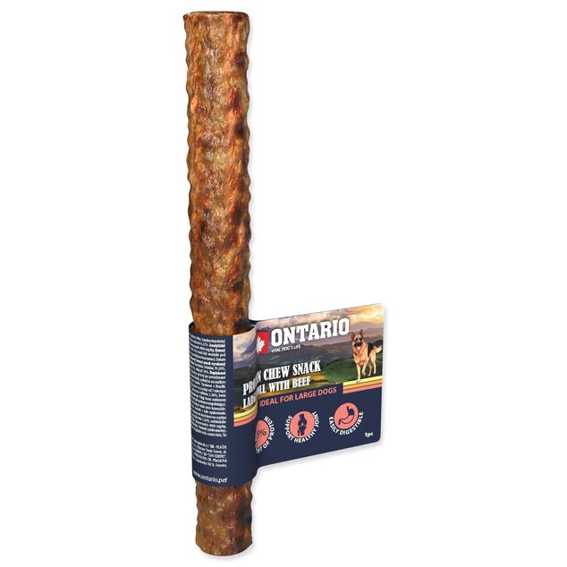 Pochúťka Ontario Protein hovädzie, žuvacia rolka veľká 25,4cm, Large