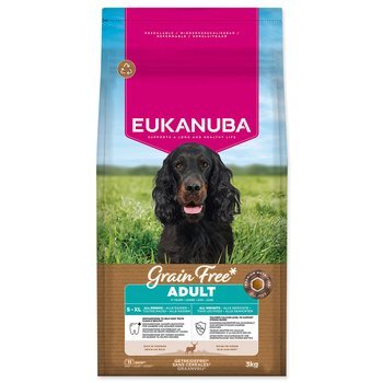 EUKANUBA Grain Free Adult minden fajta számára gazdag szarvashúsban 3 kg