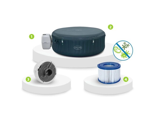 Bestway 6001D Lay-Z-Spa® Miami AirJet™ pezsgőfürdő 6 személyre (Energiatakarékos) 196 x 66 cm