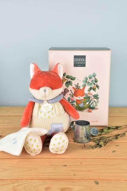 Doudou Darčeková sada Plyšová líška Romarin s dečkou 28 cm