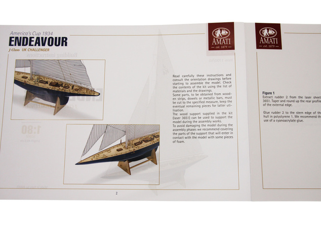 Barca a vela AMATI Endeavour 1934 1:80 kit con scafo finito