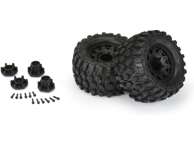 Pro-Line koleso 2.8", pneu Hyrax, disk Raid H12 čierny (2)