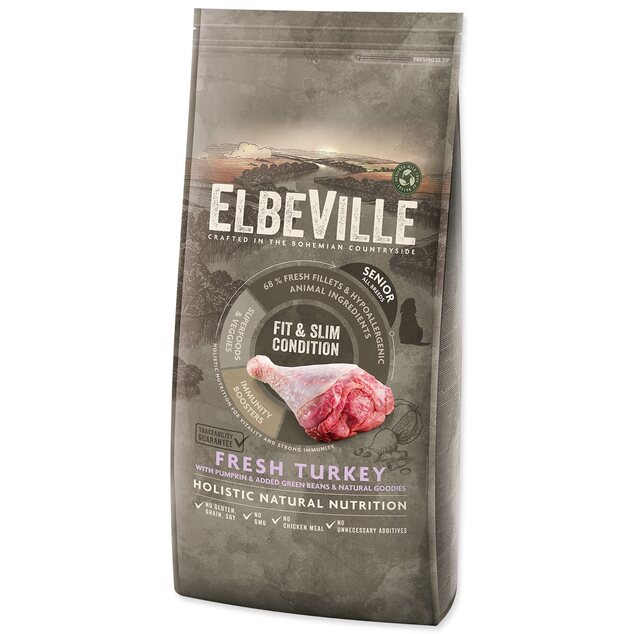 Hrană ELBEVILLE Senior All Breeds Fit and Slim Condition Fresh Turkey 11,4kg