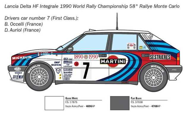 Model Kit auto 3658 - Lancia Delta HF Integrale (1:24)