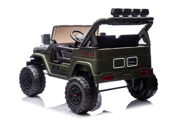 Elektrické autíčko Toyota FJ Cruiser XXL s pohonom 4x4, licencované (Dvojmiestne), zelené,