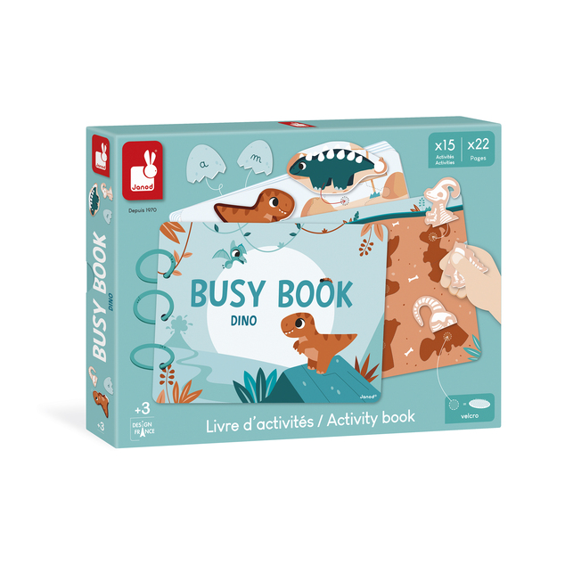 Janod Dino Busy Book interaktívna kniha s aktivitami od 3 rokov