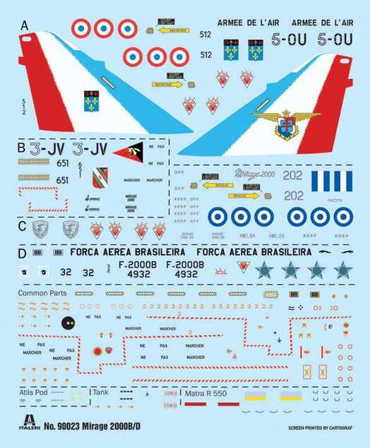 Model Kit letadlo 90023 - Mirage 2000 D (1:72)
