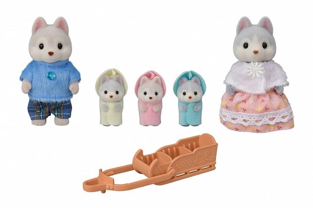 Sylvanian Families Rodina Husky s trojičkami