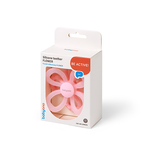 Babyono Jouet de dentition en silicone Flower - rose