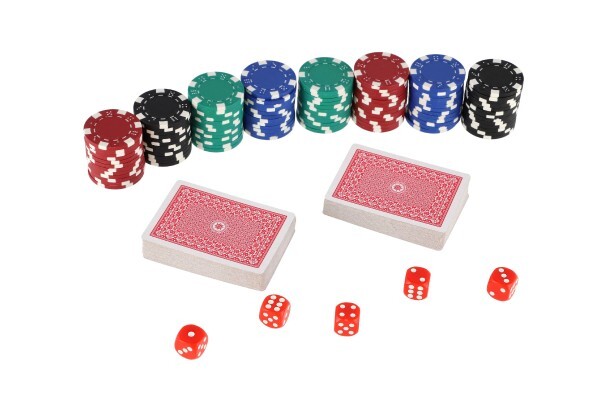 Poker sada 100ks + karty a kocky, v kufríku, 28x25x8cm