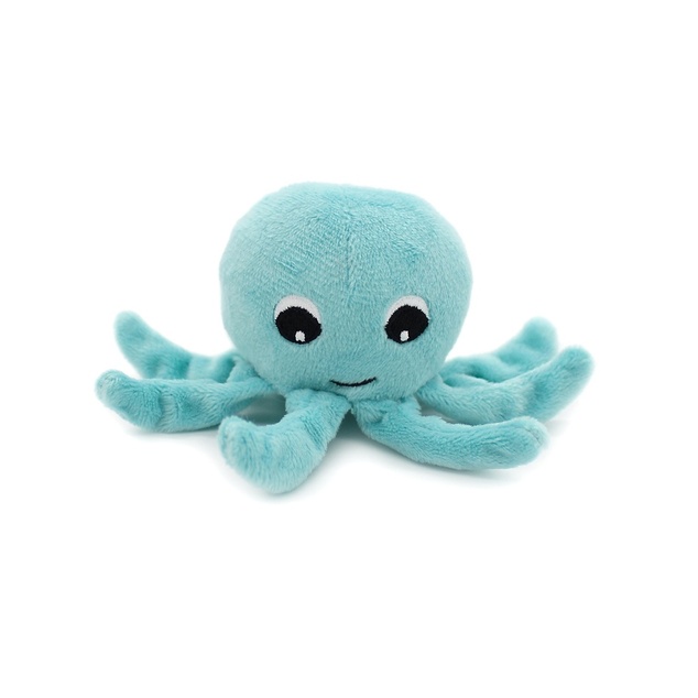 Ptipotos Plüschkrake Filou blau - Mama mit Baby
