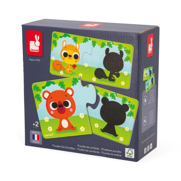 Janod Duonimo Puzzle Nájdi tiene zvieratká 24 ks