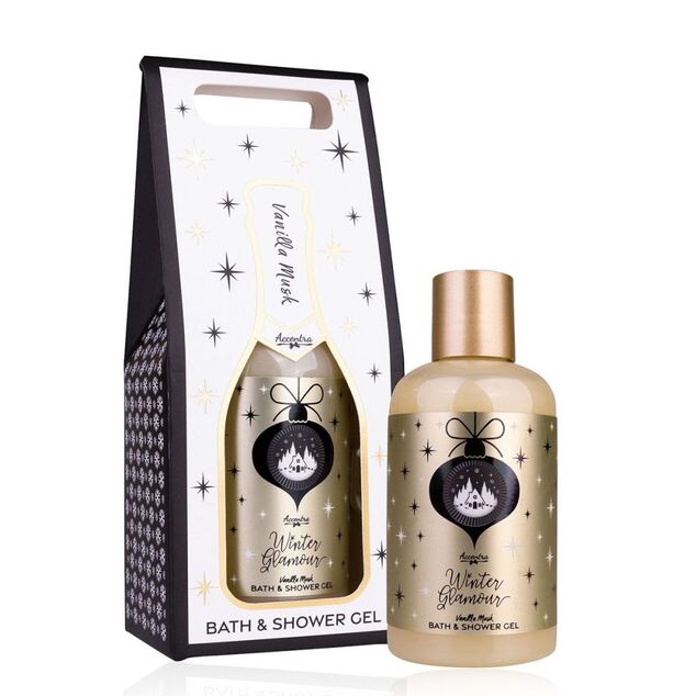 ACCENTRA Gel za tuširanje Winter Glamour Vanilija i mošus 180 ml – boca u obliku šampanjca