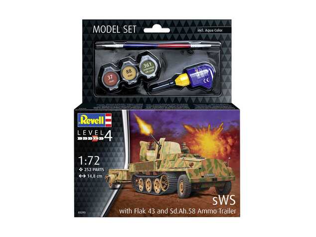ModelSet militare 63293 - sWS con Flak43 e Sd.Ah58 Rimorchio Munizioni (1:72)