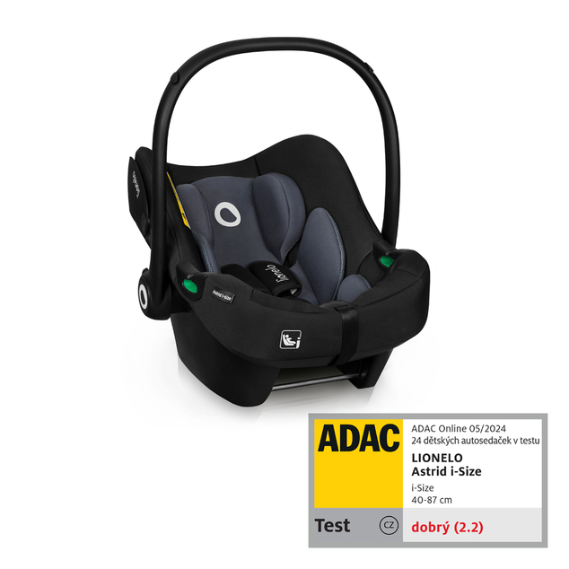 Lionelo Autosedačka Astrid i-Size (40-87 cm) Black Grey