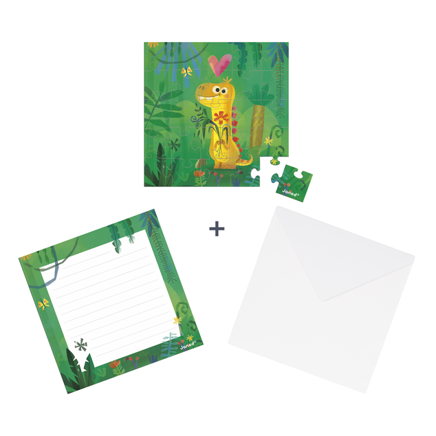 Janod Blahoželanie k narodeninám s puzzle Dinosaurus